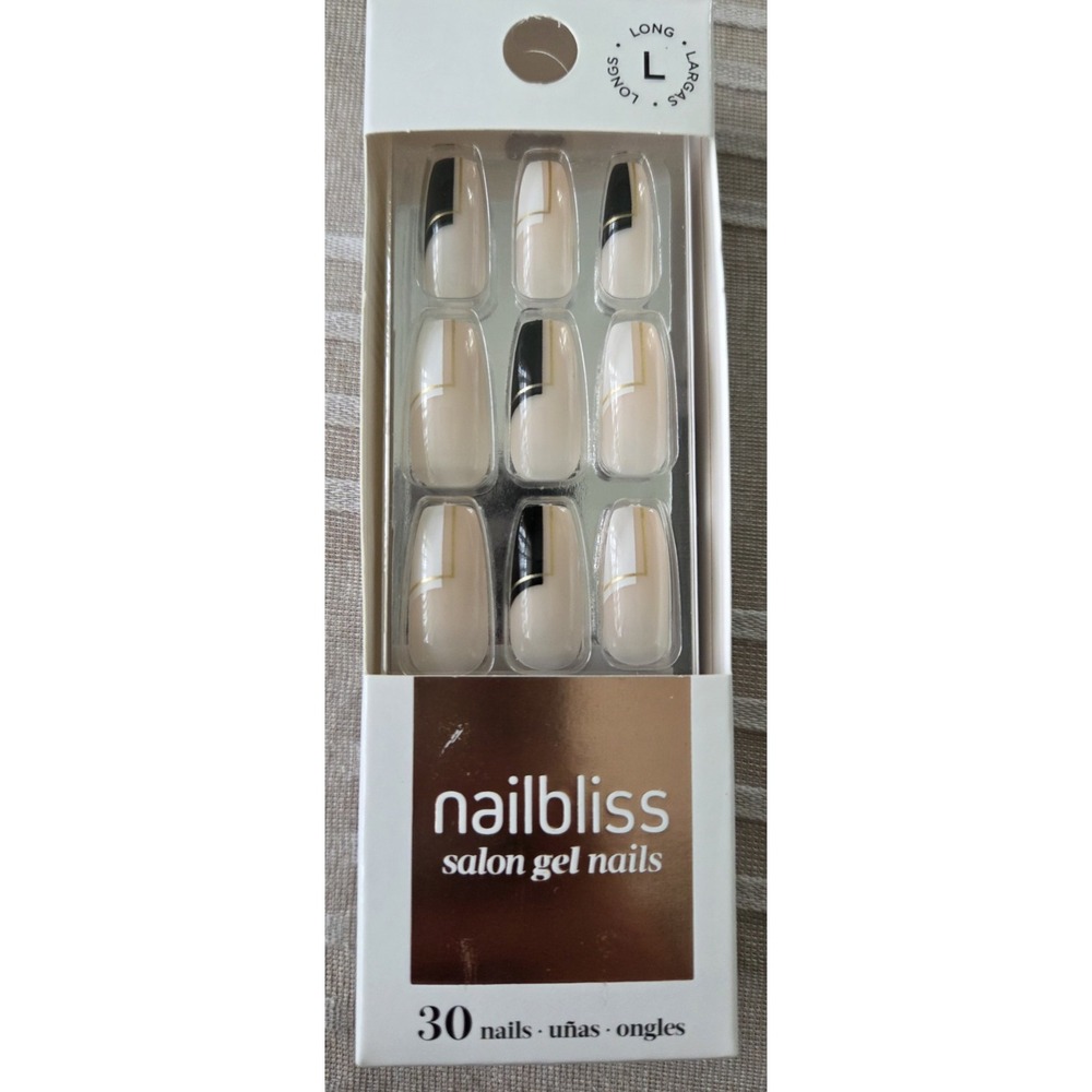 NAILBLISS GN168 Golden Age, 30 nails, ‎ Long, Glue Included NIP